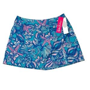 NWT Lilly Pulitzer Kellyann Skirted Swim Bottom Amalfi Blue Sound The Sirens 10
